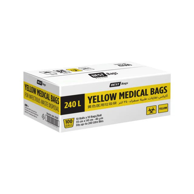 Yellow Clinical Medical Waste Bags | Leak-Resistant Healthcare Waste Disposal Bags