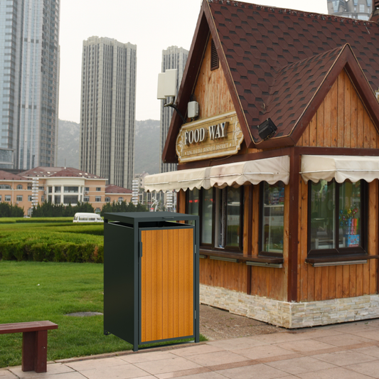 240L Outdoor Waste Bin Enclosure | Commercial Steel Garbage Storage Unit (Lockable, Weather-Resistant)