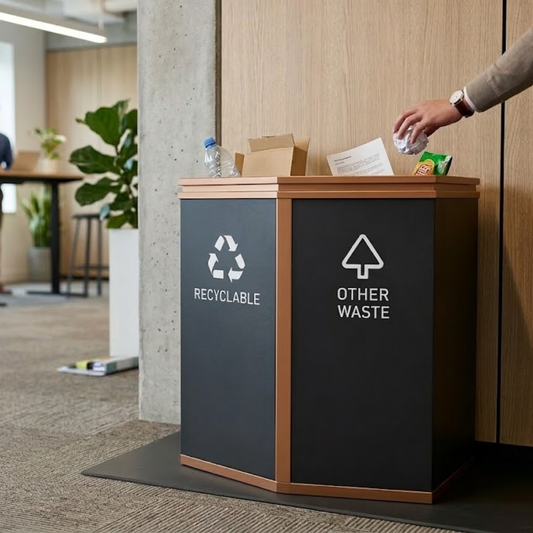 Dual Recycling Bin 60L | Stainless Steel Waste Sorting Station