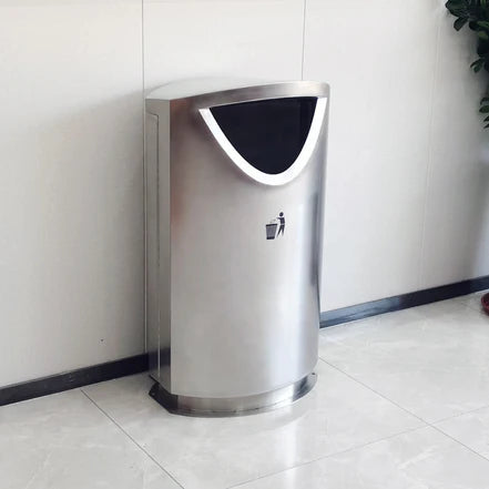 17-Gallon Commercial Stainless Steel Open-Top Trash Bin – Heavy Duty / Indoor-Outdoor
