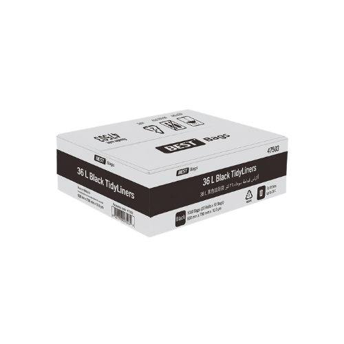 Black Tidy Bin Liners 18L / 27L / 36L – Heavy Duty Hygiene Garbage Bags (1000 Bags Carton)