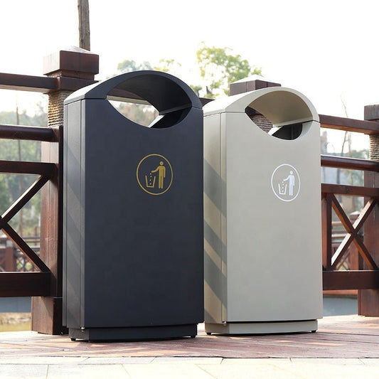 Stainless Steel 60 L Outdoor Recycling Bin – Powder-Coated, Durable, Eco-Friendly
