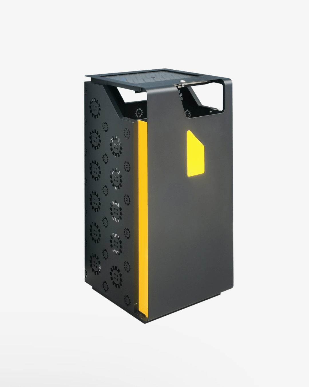 115L Outdoor Trash Can (MAX - HG190A) – Galvanized Steel & WPC Wood, Weather - Resistant Street Bin - MaxBin