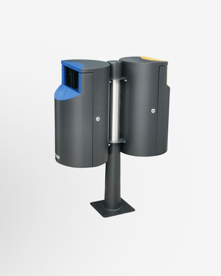 52 L Outdoor Side - Opening Trash Can (MAX - HK428) – Galvanized Steel, Black Powder - Coated Finish - MaxBin