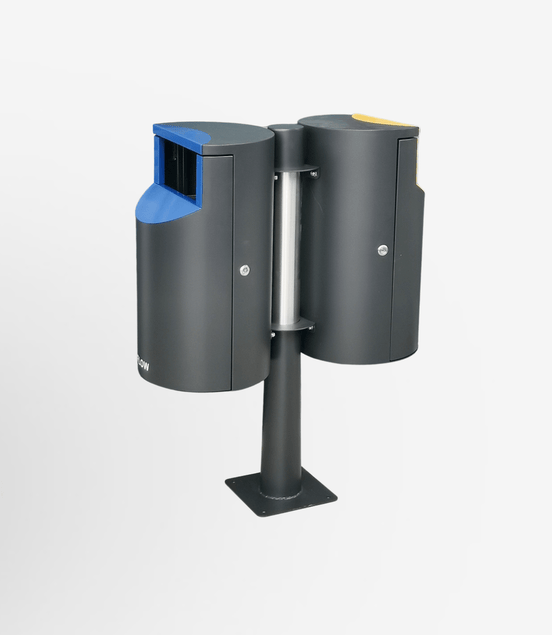 52 L Outdoor Side - Opening Trash Can (MAX - HK428) – Galvanized Steel, Black Powder - Coated Finish - MaxBin