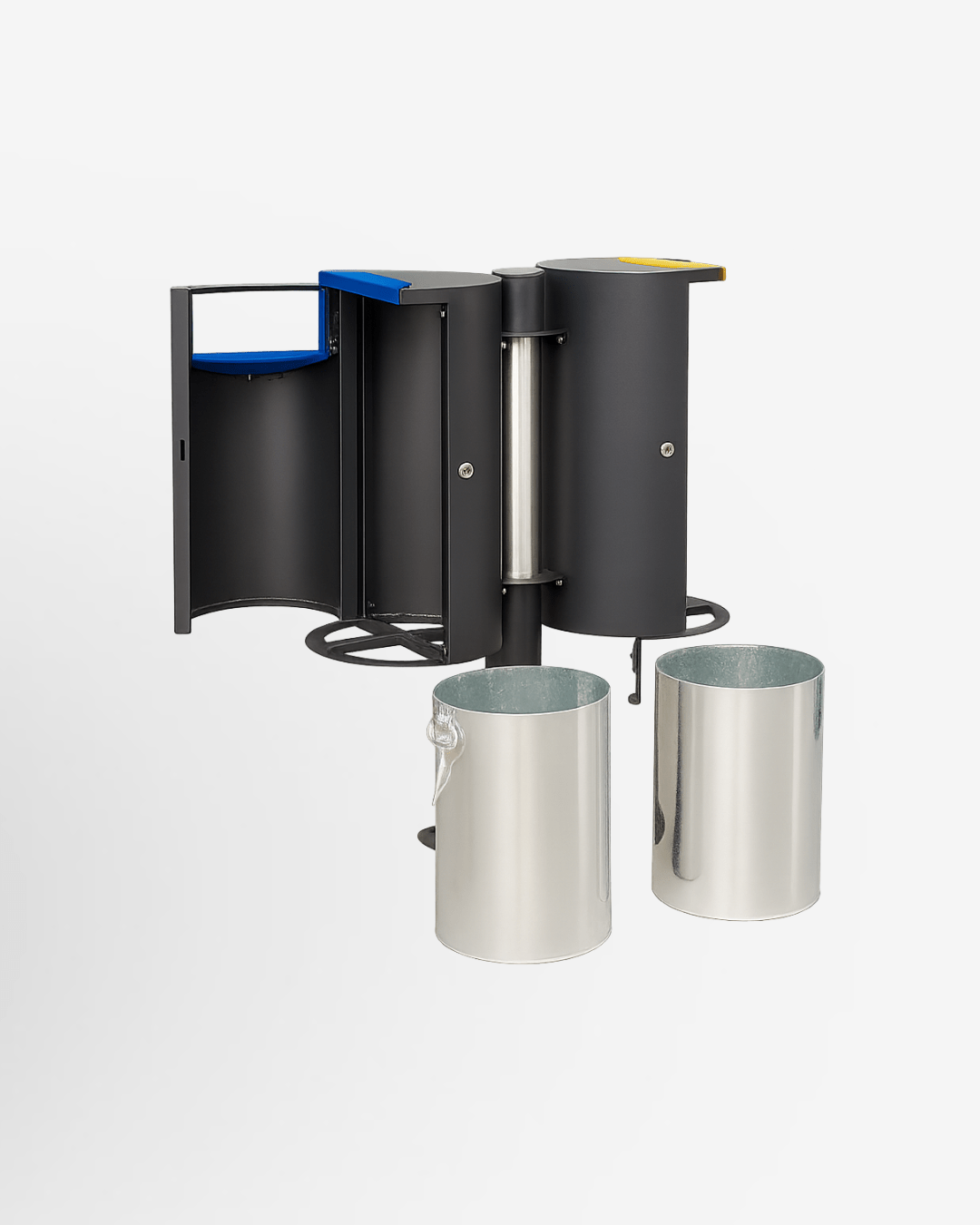 52 L Outdoor Side - Opening Trash Can (MAX - HK428) – Galvanized Steel, Black Powder - Coated Finish - MaxBin
