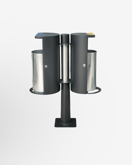 52 L Outdoor Side - Opening Trash Can (MAX - HK428) – Galvanized Steel, Black Powder - Coated Finish - MaxBin