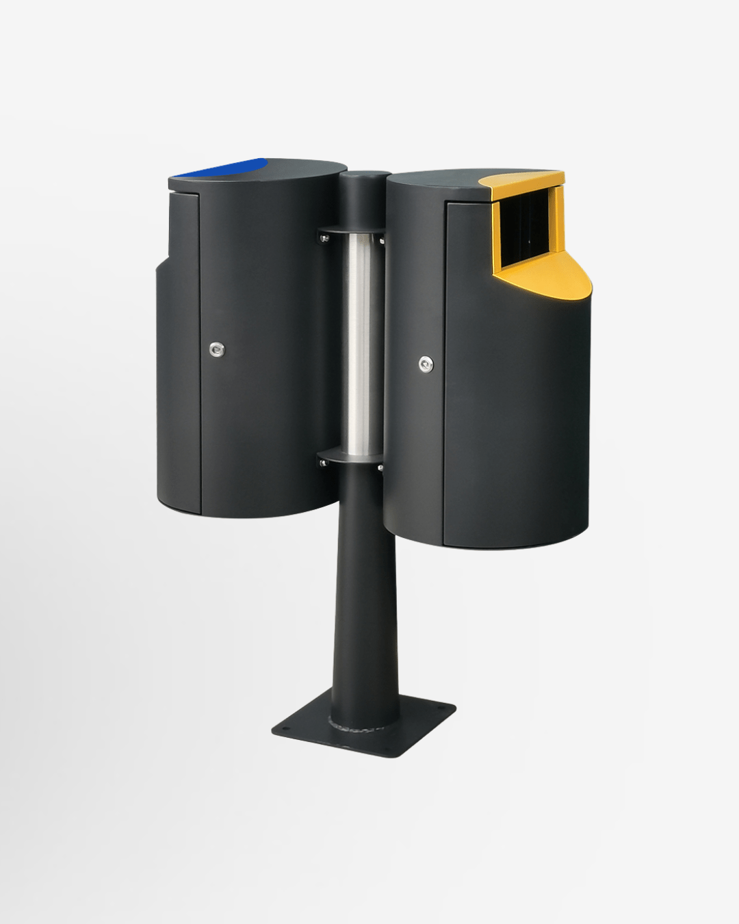52 L Outdoor Side - Opening Trash Can (MAX - HK428) – Galvanized Steel, Black Powder - Coated Finish - MaxBin