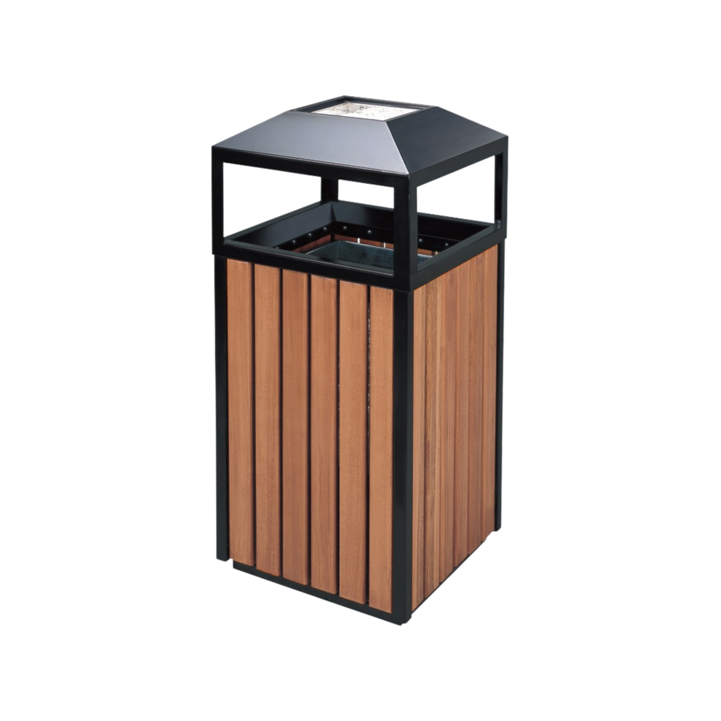 40L Outdoor WPC Trash Bin | Modern Park & Public Space Waste Station
