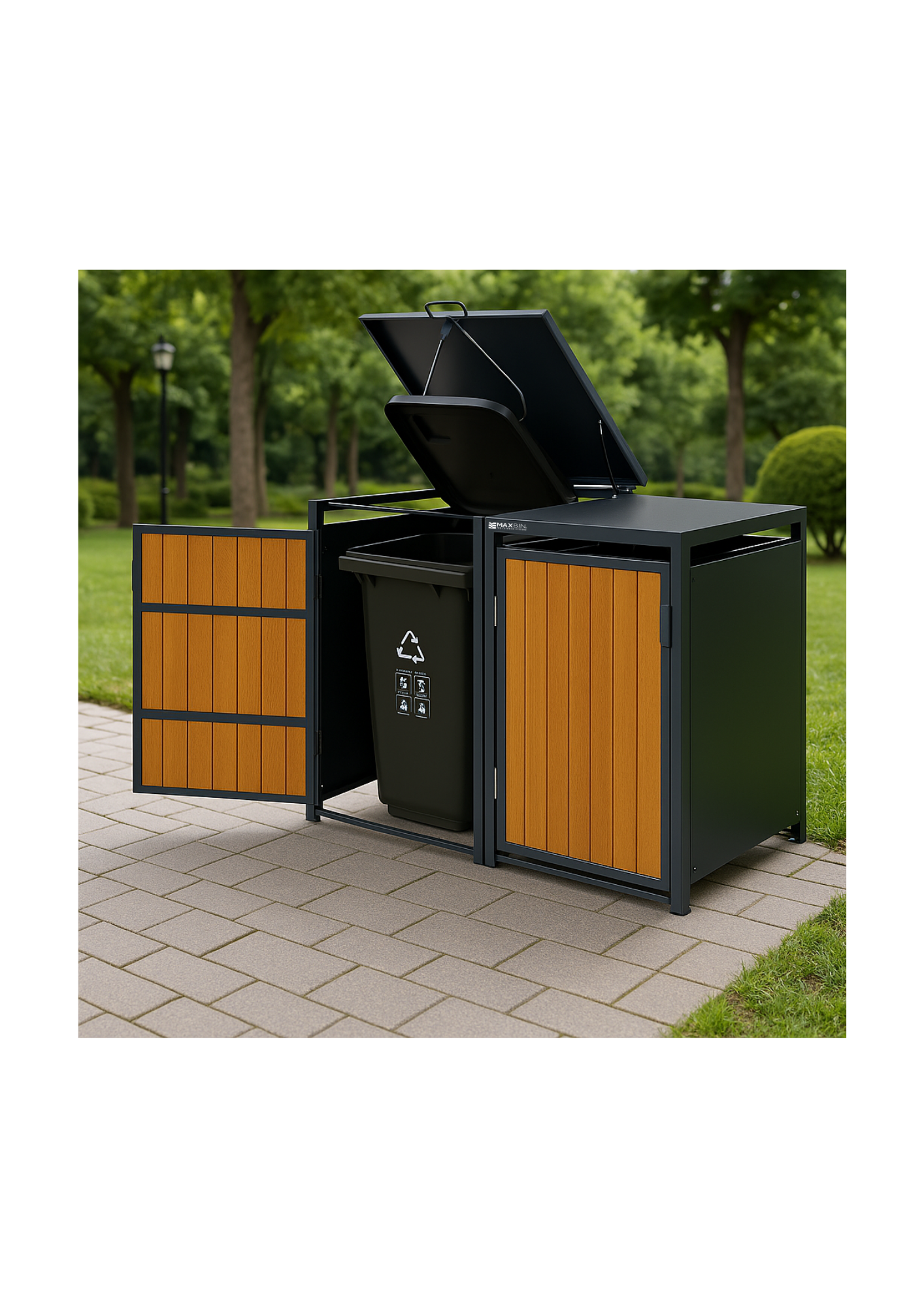 MaxBin Heavy-Duty Outdoor Detachable Waste Bin – Commercial-Grade Outdoor Waste Bin, Rust-Resistant & Large Capacity