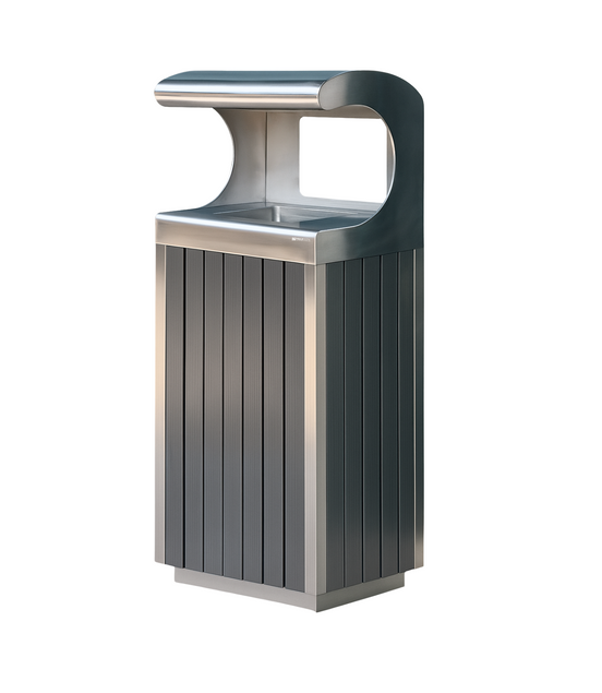MaxBin Stainless Steel & WPC Outdoor Bin – Commercial-Grade Outdoor Waste Bin, Rust-Resistant & Large Capacity