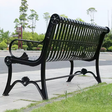 Vintage Cast Iron Outdoor Garden Bench – 150cm / 120cm with Solid Wood Slats