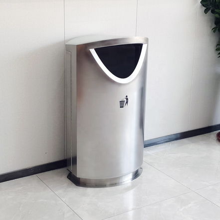 17-Gallon Commercial Stainless Steel Open-Top Trash Bin – Heavy Duty / Indoor-Outdoor