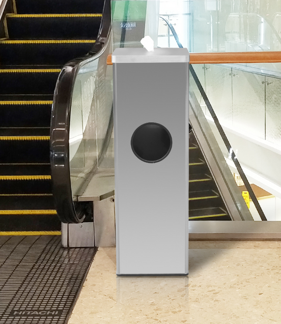Floor-Standing Stainless Steel Wet-Wipe Dispenser with Disposal Bin – 300×300×900mm