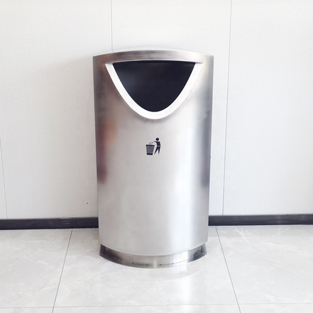 17-Gallon Commercial Stainless Steel Open-Top Trash Bin – Heavy Duty / Indoor-Outdoor