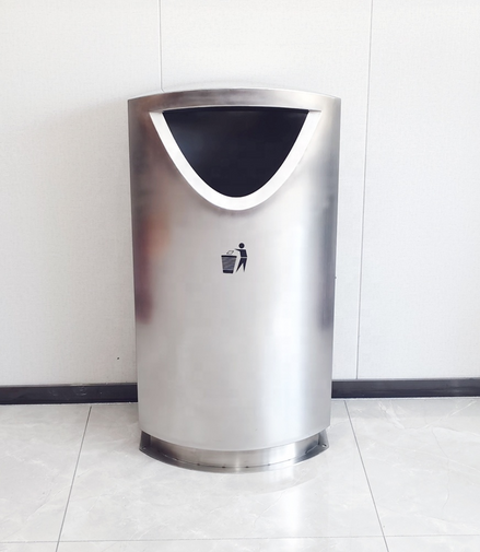 17-Gallon Commercial Stainless Steel Open-Top Trash Bin – Heavy Duty / Indoor-Outdoor