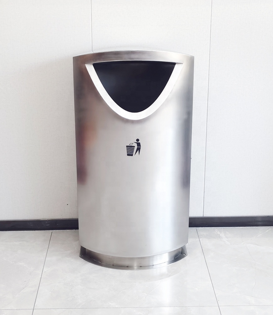 17-Gallon Commercial Stainless Steel Open-Top Trash Bin – Heavy Duty / Indoor-Outdoor