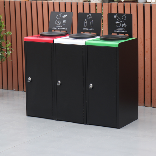 3 Compartment Indoor Recycling Bin – Stainless Steel Waste Sorting Bin for Offices, Malls & Public Spaces