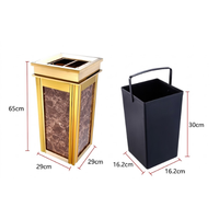 Luxury Marble Ashtray Bin – Stainless Steel Hotel & Lobby Trash Bin with Cigarette Disposal