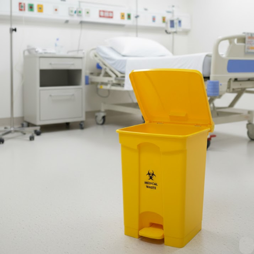 45L Yellow Medical & Clinical Waste Pedal Bin – Hands-Free Biohazard Trash Bin