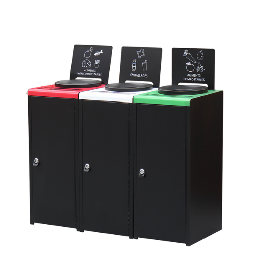 3 Compartment Indoor Recycling Bin – Stainless Steel Waste Sorting Bin for Offices, Malls & Public Spaces