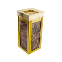 Luxury Marble Ashtray Bin – Stainless Steel Hotel & Lobby Trash Bin with Cigarette Disposal
