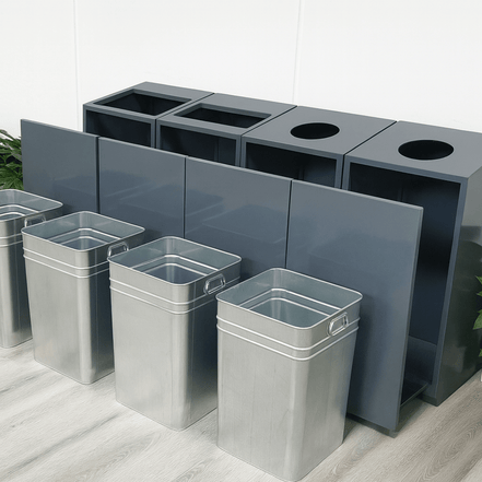 Custom Grey Recycling Waste Bin – Multiple Containers Indoor Dustbin - MaxBin