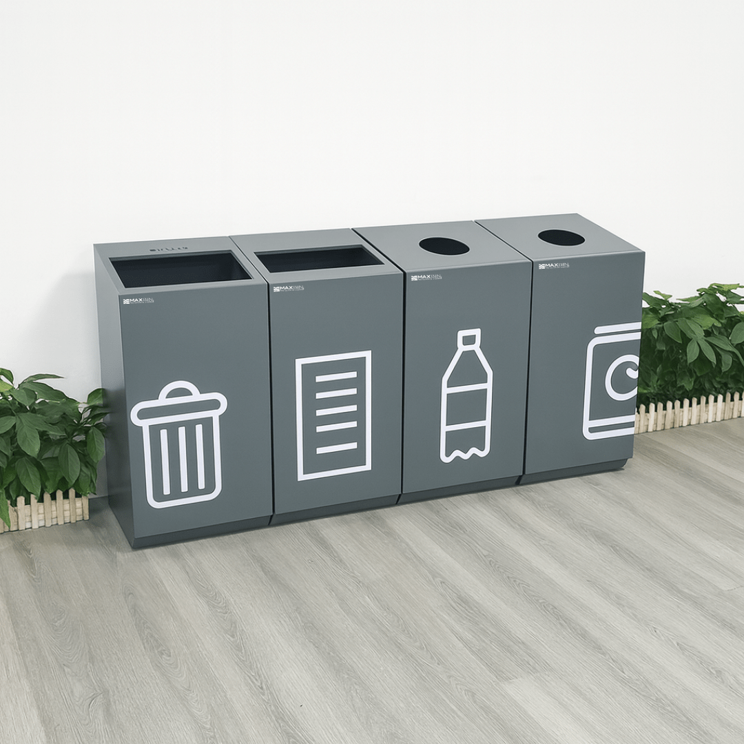 Grey Recycling Waste Bin – Multiple Containers Indoor Dustbin