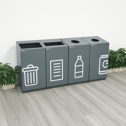 Grey Recycling Waste Bin – Multiple Containers Indoor Dustbin