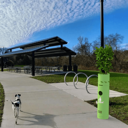 Galvanized Steel Outdoor Pet Trash Can – 120 cm Street Waste Bin with Inner Steel Liner - MaxBin