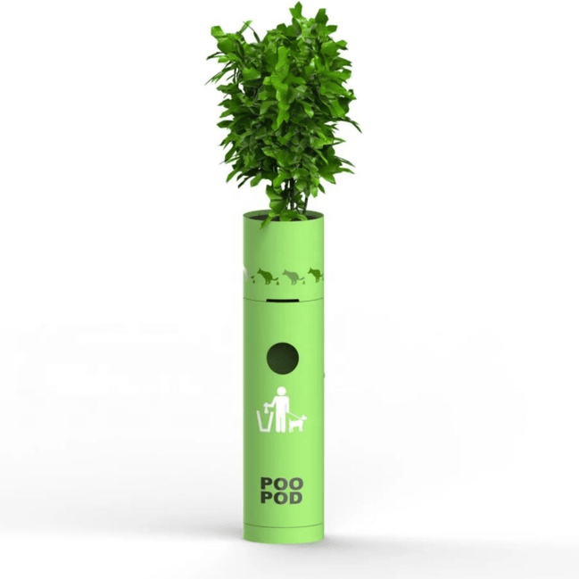 Galvanized Steel Outdoor Pet Trash Can – 120 cm Street Waste Bin with Inner Steel Liner - MaxBin