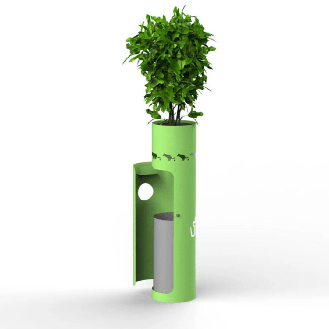 Galvanized Steel Outdoor Pet Trash Can – 120 cm Street Waste Bin with Inner Steel Liner - MaxBin