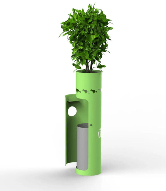 Galvanized Steel Outdoor Pet Trash Can – 120 cm Street Waste Bin with Inner Steel Liner - MaxBin