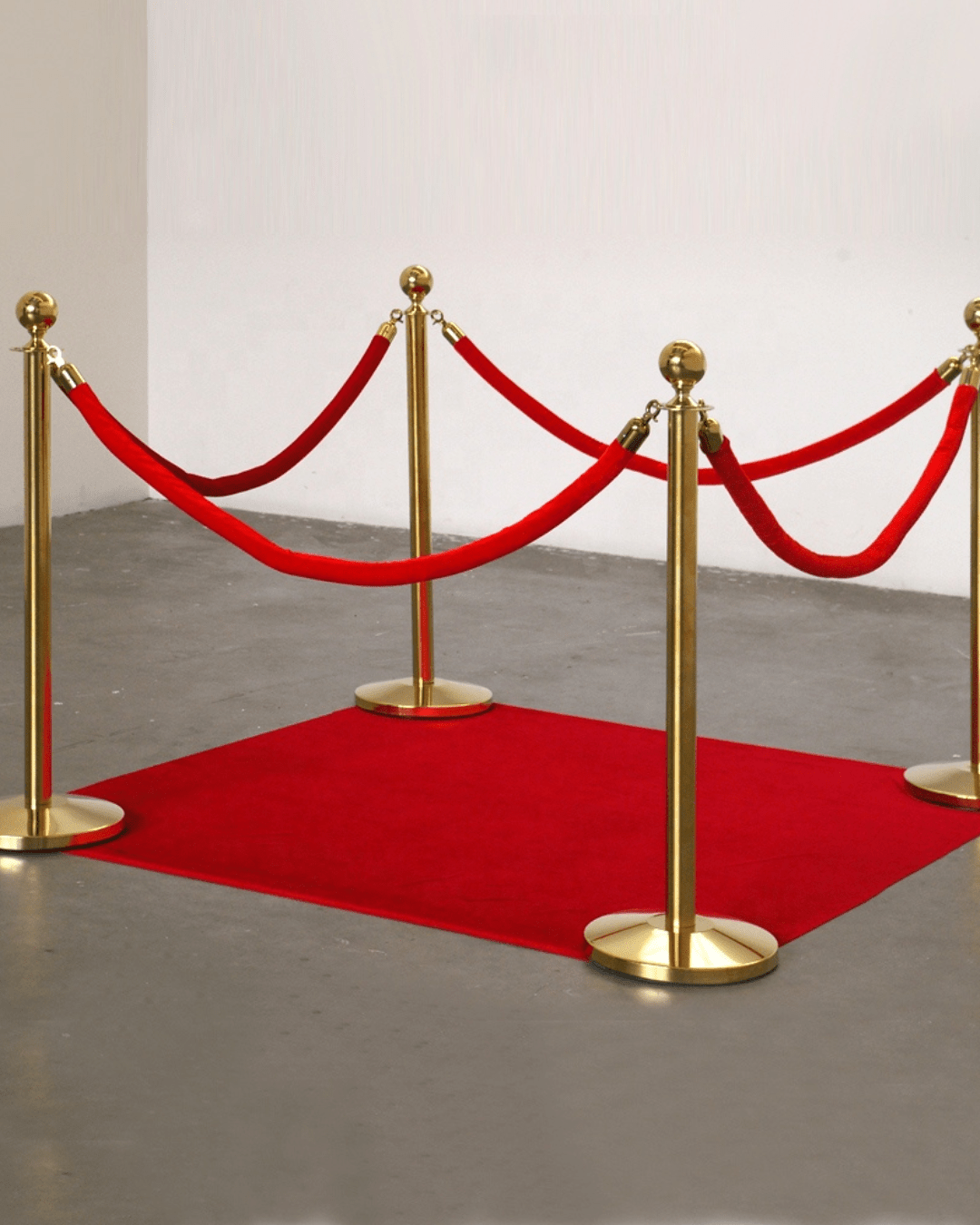 Gold Velvet Rope Stanchion – 106cm Bar Crowd Control Post - MaxBin