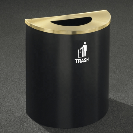 Large Capacity Dual Half - Round Garbage Bin – Open Top, Iron Construction - MaxBin