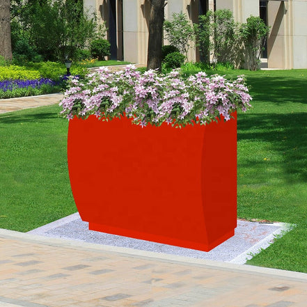 Large Metal Garden Planter Boxes – Rectangular Steel Flowerpots - MaxBin