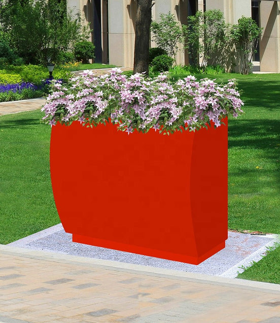 Large Metal Garden Planter Boxes – Rectangular Steel Flowerpots - MaxBin