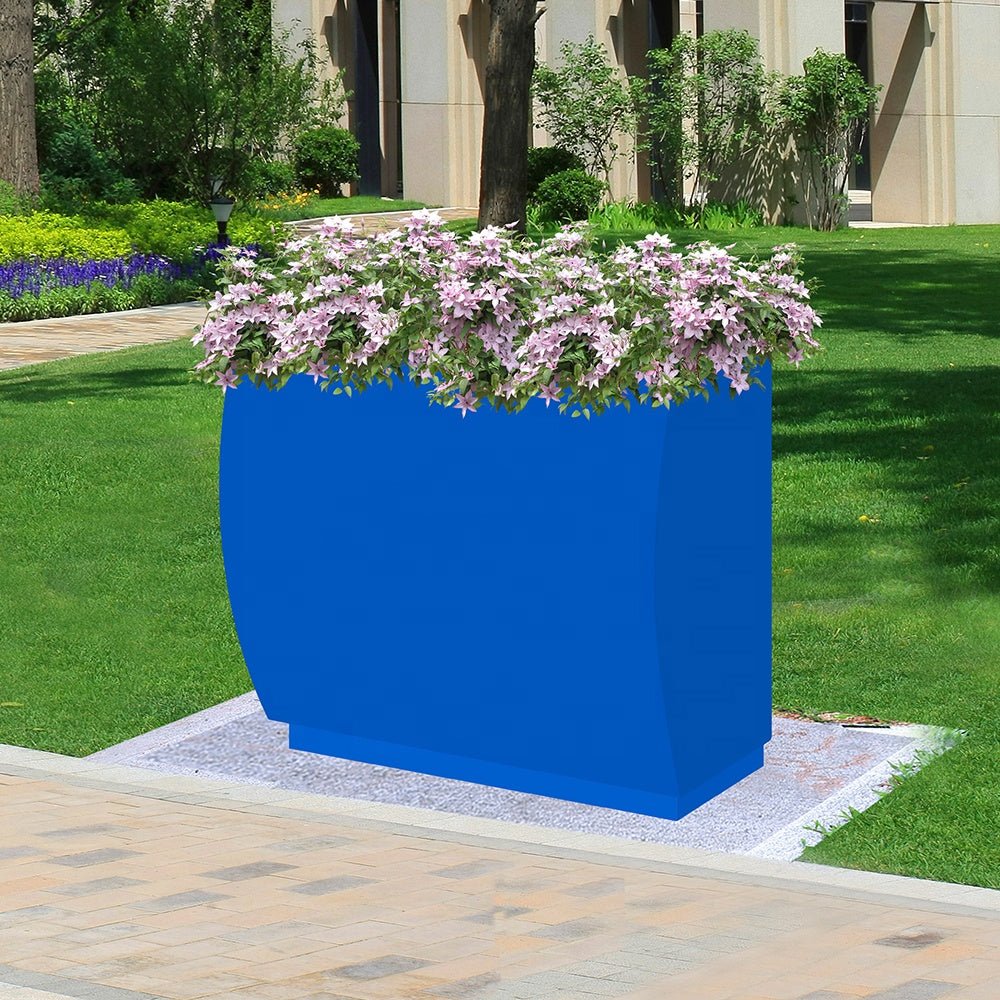 Large Metal Garden Planter Boxes – Rectangular Steel Flowerpots - MaxBin