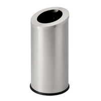 54 L Round Stainless Steel Open-Top Lobby Trash Bin (380×800mm)