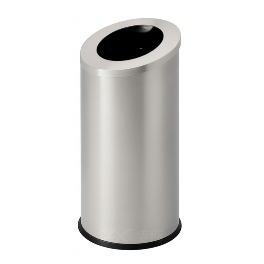 54 L Round Stainless Steel Open-Top Lobby Trash Bin (380×800mm)