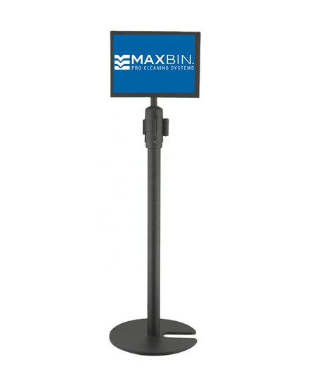 MAX A4 Crowd Control Stanchion – 1200 mm Black Powder - Coated Queue Post - MaxBin