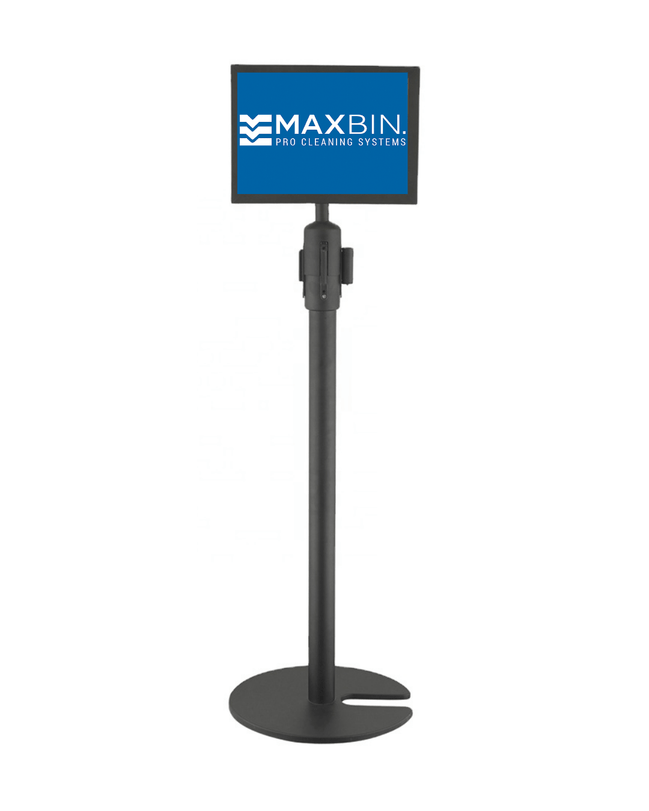 MAX A4 Crowd Control Stanchion – 1200 mm Black Powder - Coated Queue Post - MaxBin