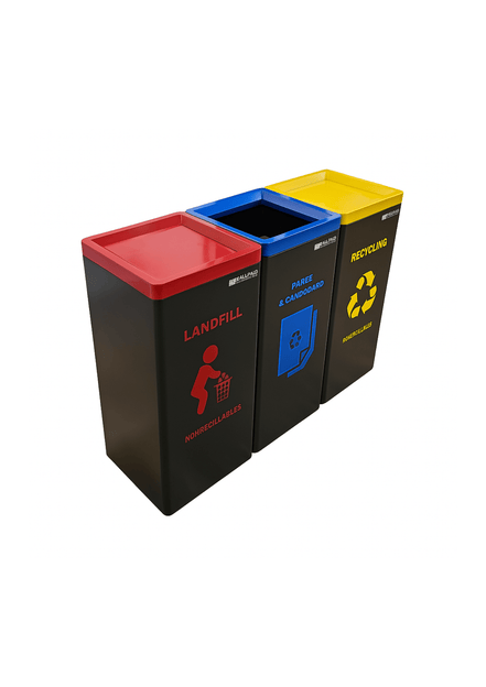 Maxbin Three Colour Recycling Stations - MaxBin