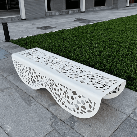 Modern Metal Park Bench – Indoor / Outdoor Commercial Seating - MaxBin