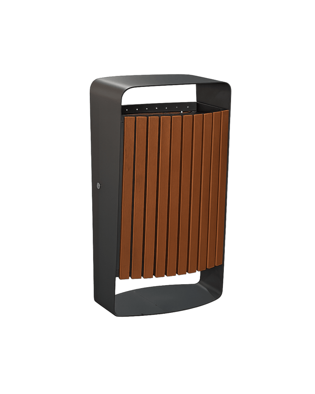 Outdoor Wooden (WPC) Trash Bin – 85 L Park - Style Waste Station (Model MAX - WG01) - MaxBin