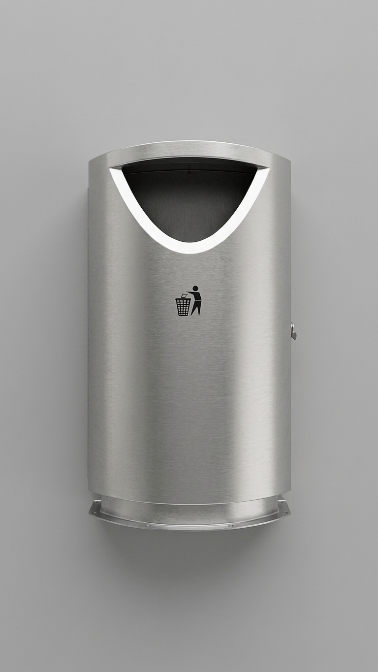 17-Gallon Commercial Stainless Steel Open-Top Trash Bin – Heavy Duty / Indoor-Outdoor