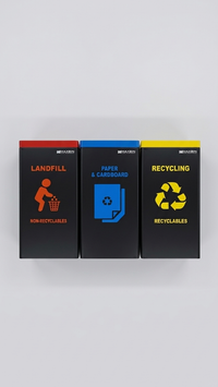 3-Colour Recycling Station – Durable Steel Waste Separation Bins