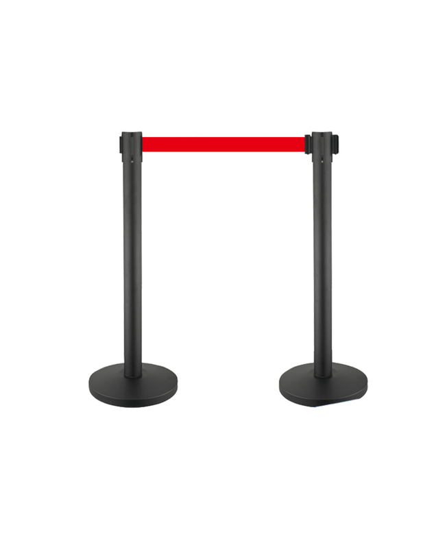 Retractable 2M Queue Belt Traffic Post – 7.9ft Barrier Safety Belt - MaxBin