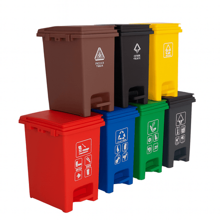 Waste Bin with Foot Pedal – Medical & Clinical Plastic Recycling Container (15 L / 20 L / 30 L) - MaxBin